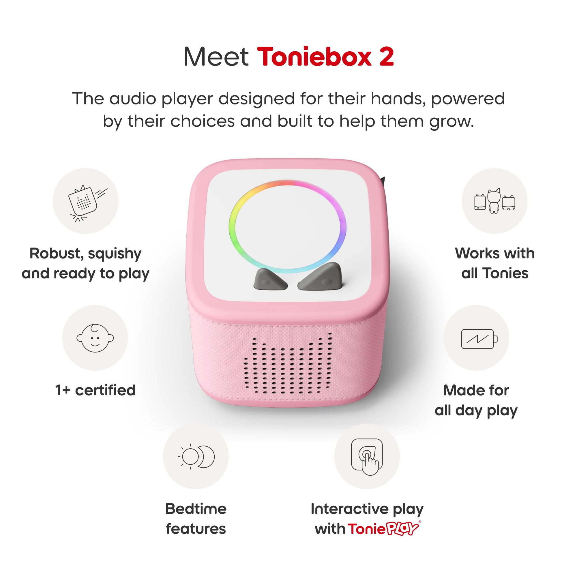 Tonies Toniebox 2 Full Play Set In Cloud Pink With Lion King Tonie Figure