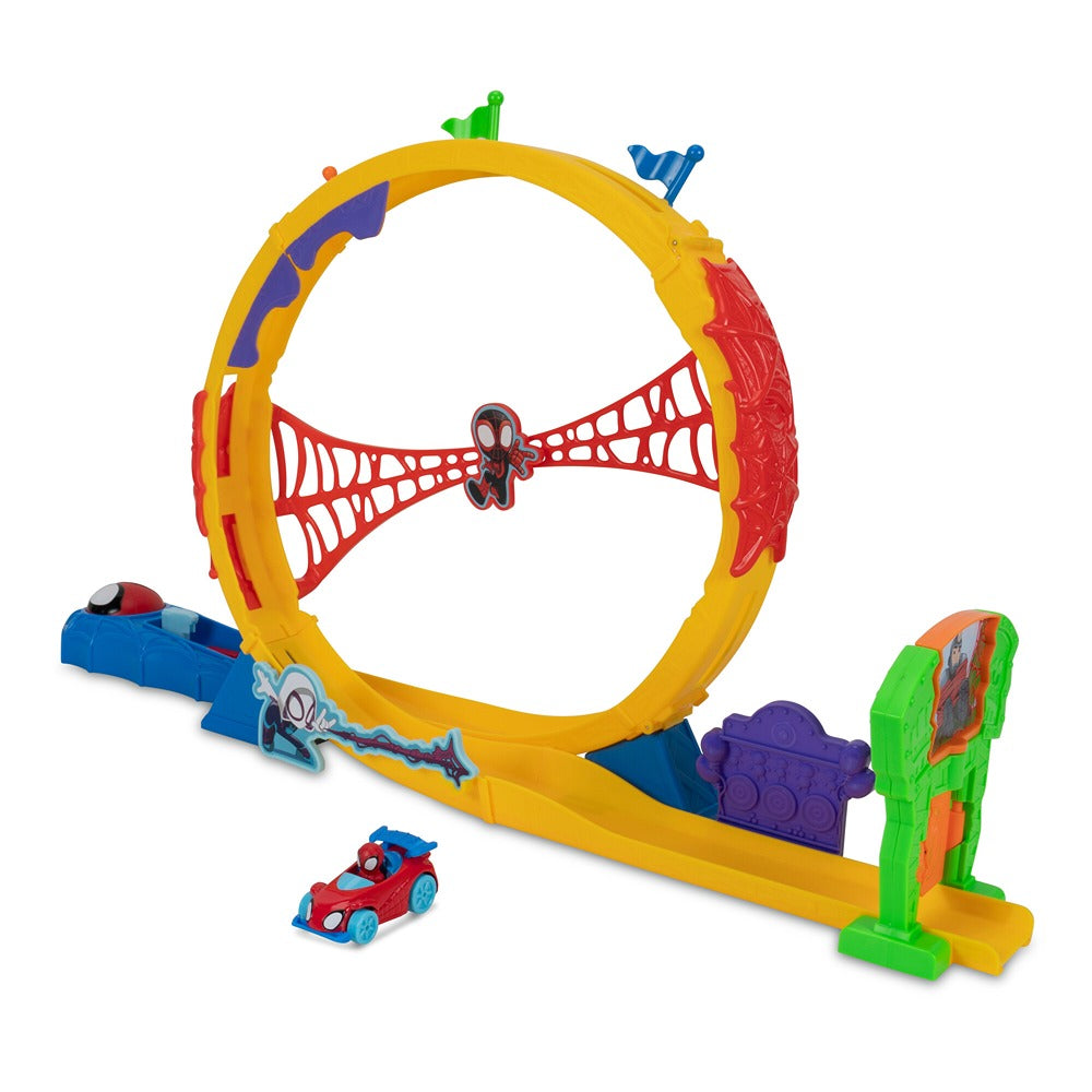 Marvel Spidey And His Amazing Friends Amazing Metals Super Loop Track Set - 28-Inch Race Track With Launcher, 360 Degree Super Loop, And Exclusive Amazing Metals Vehicle