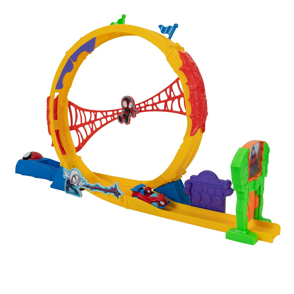 Marvel Spidey And His Amazing Friends Amazing Metals Super Loop Track Set - 28-Inch Race Track With Launcher, 360 Degree Super Loop, And Exclusive Amazing Metals Vehicle