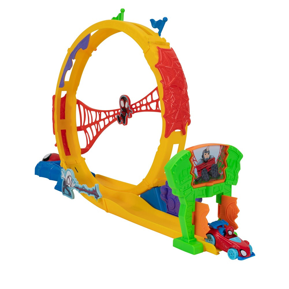 Marvel Spidey And His Amazing Friends Amazing Metals Super Loop Track Set - 28-Inch Race Track With Launcher, 360 Degree Super Loop, And Exclusive Amazing Metals Vehicle