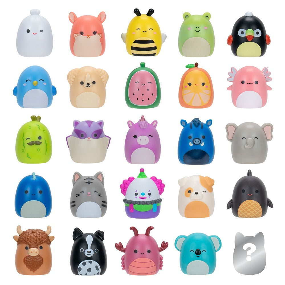 Squish-A-Longs By Original Squishmallows 25 Pack - Series 1 - (25) 1” Mini-Squish With 5 Accessories, Ring, And Collector’s Guide - Collect, Trade, & Play