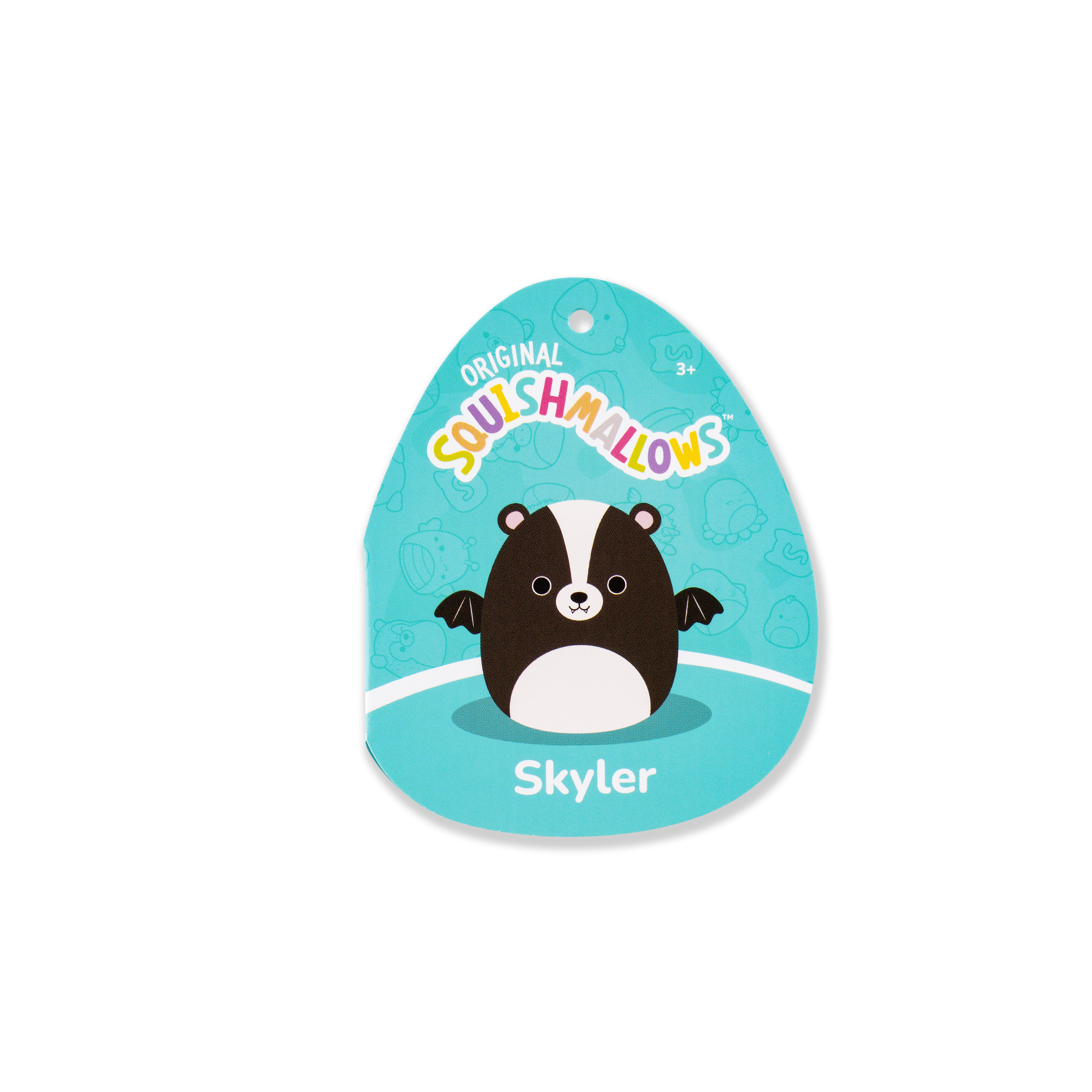 Original Squishmallows 12-Inch Skyler The Black Skunk Bat