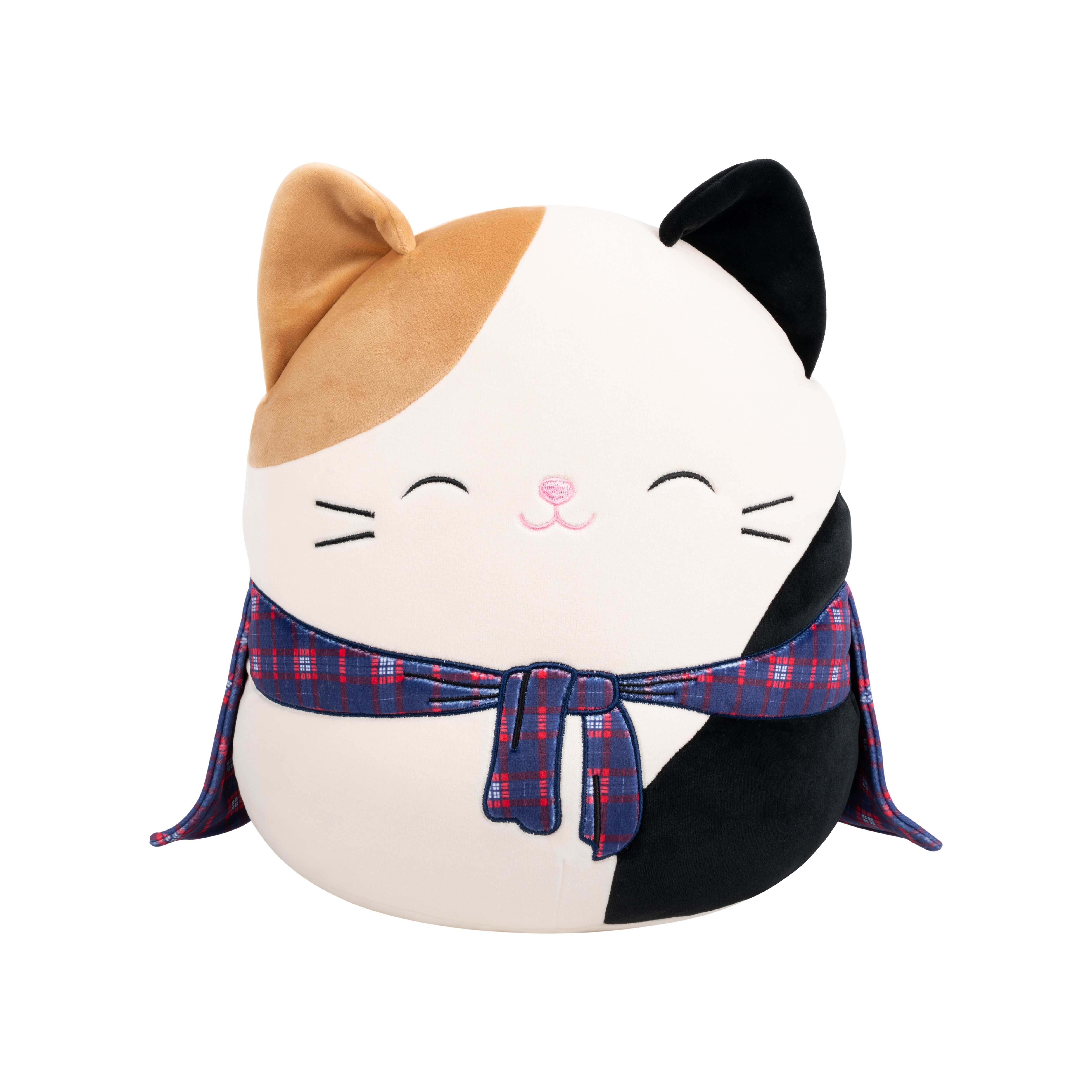 Squishmallows Original 12-Inch Cam The Brown And Black Calico Cat With Flannel Shirt