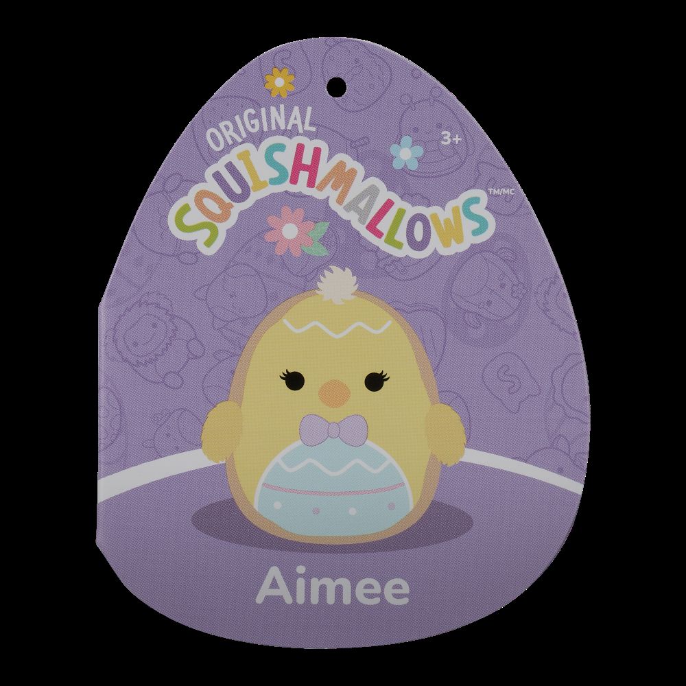 Original Squishmallows 7.5” Aimee Yellow Chick With Easter Cookie Design