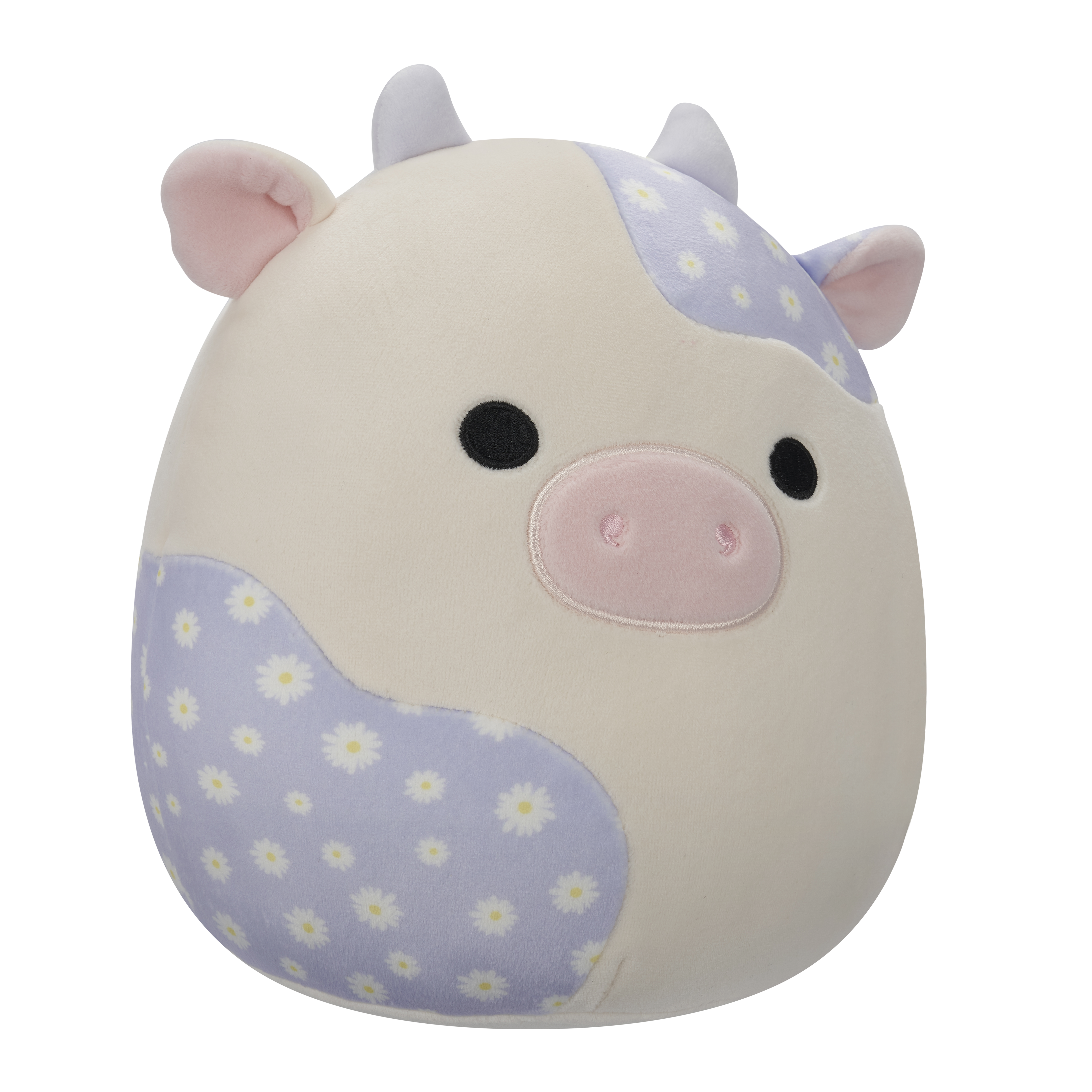 Original Squishmallows 7.5” Liesel Cream And Lavender Floral Print Cow