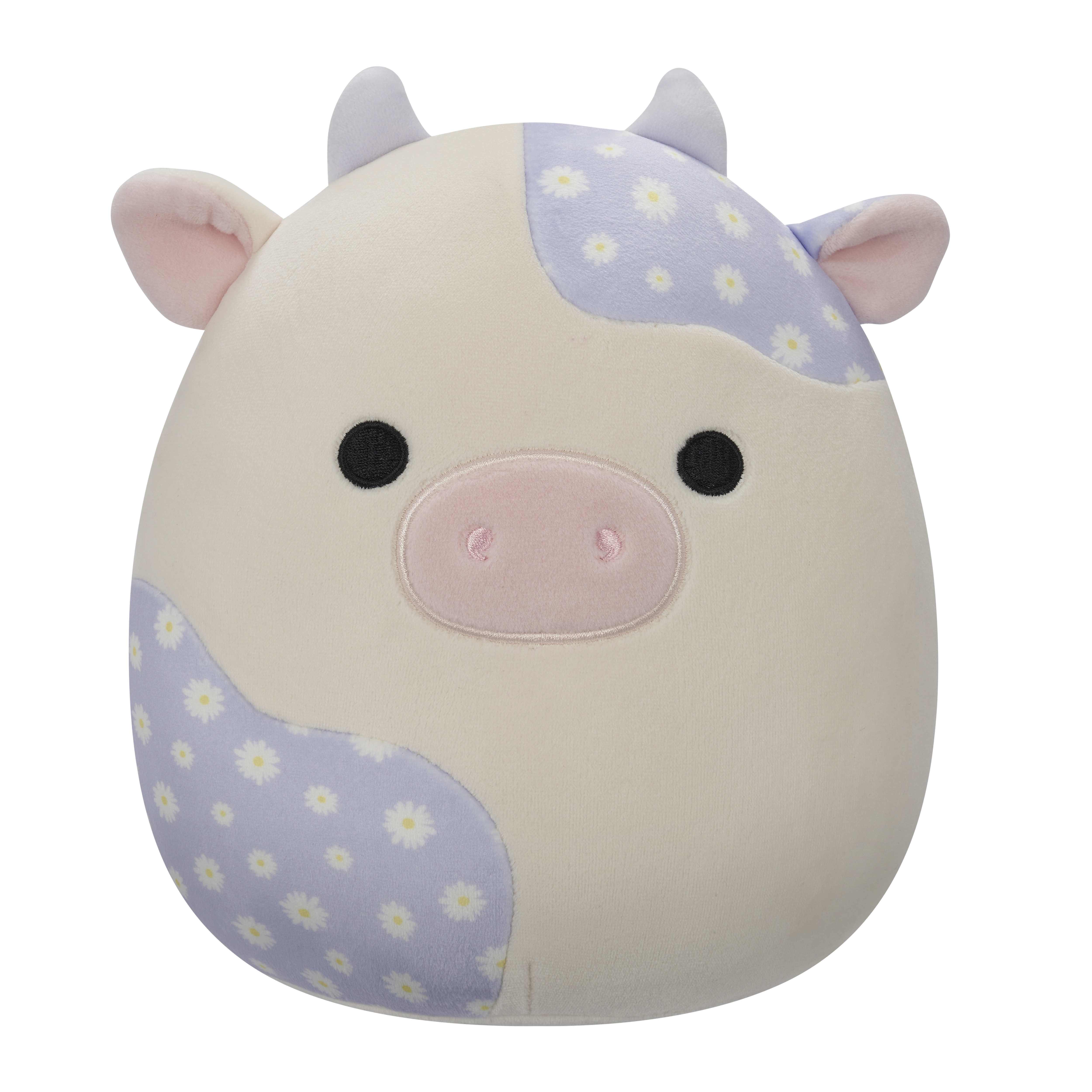 Original Squishmallows 7.5” Liesel Cream And Lavender Floral Print Cow