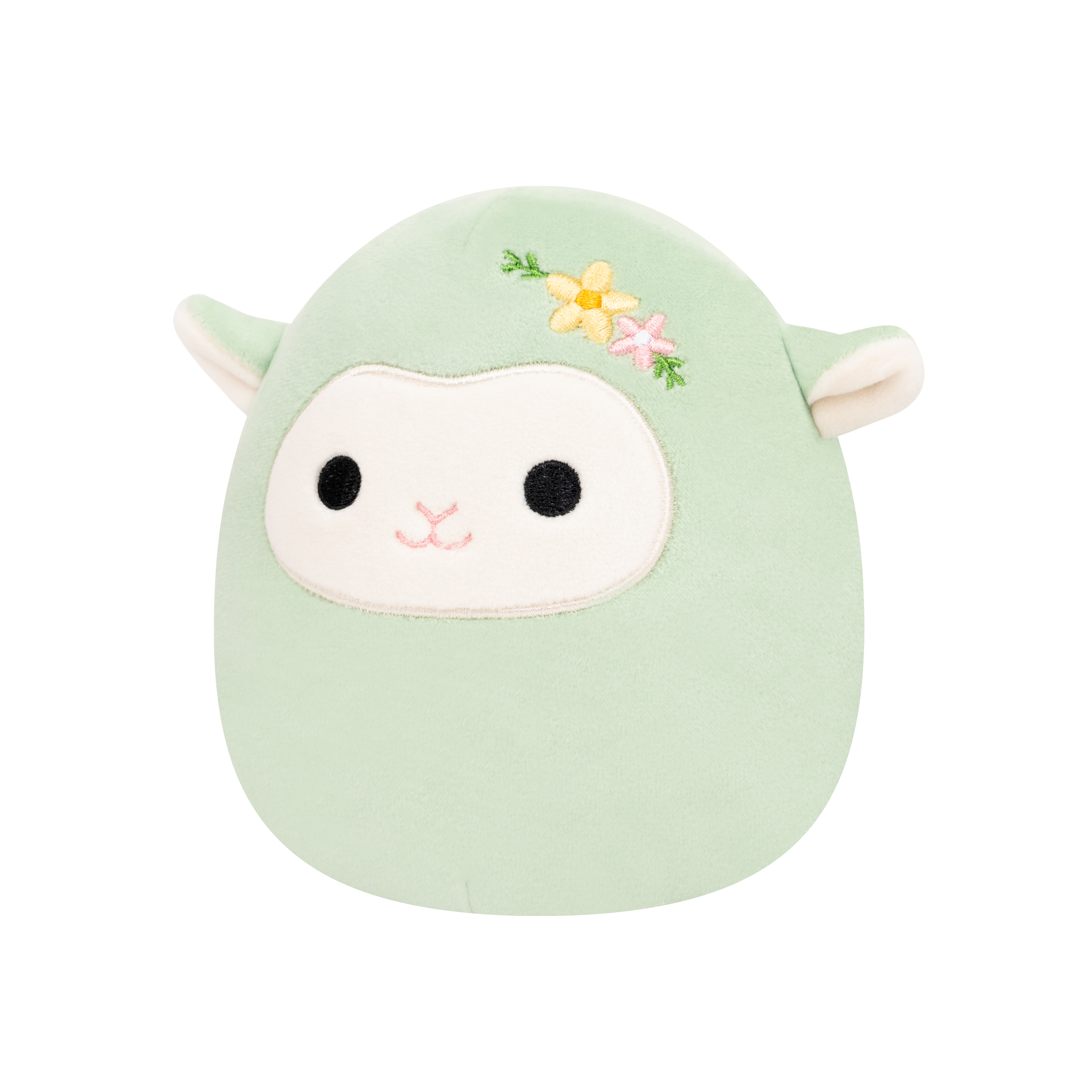 Original Squishmallows 7.5” Simi The Sage Green Lamb With Floral Hairpin