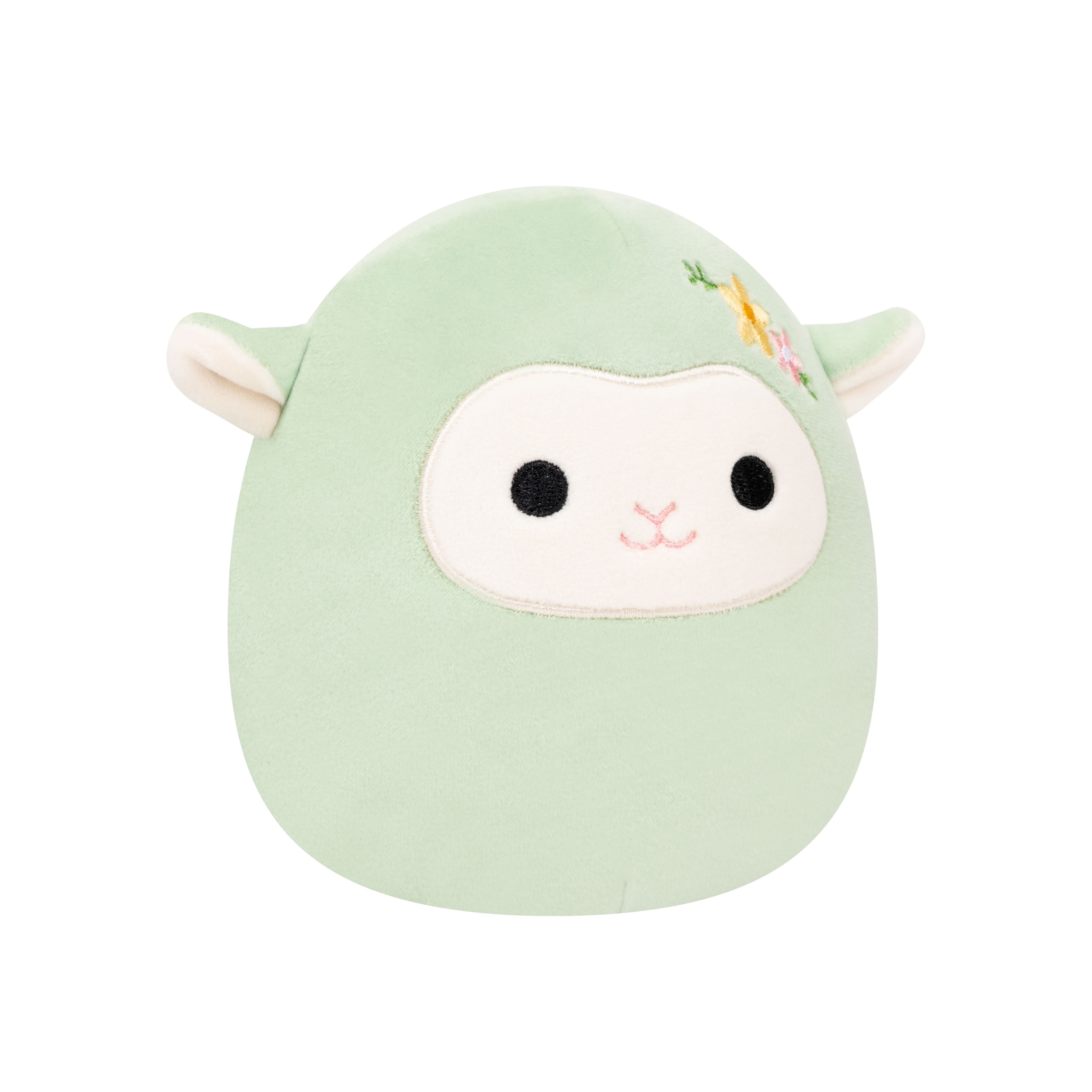 Original Squishmallows 7.5” Simi The Sage Green Lamb With Floral Hairpin
