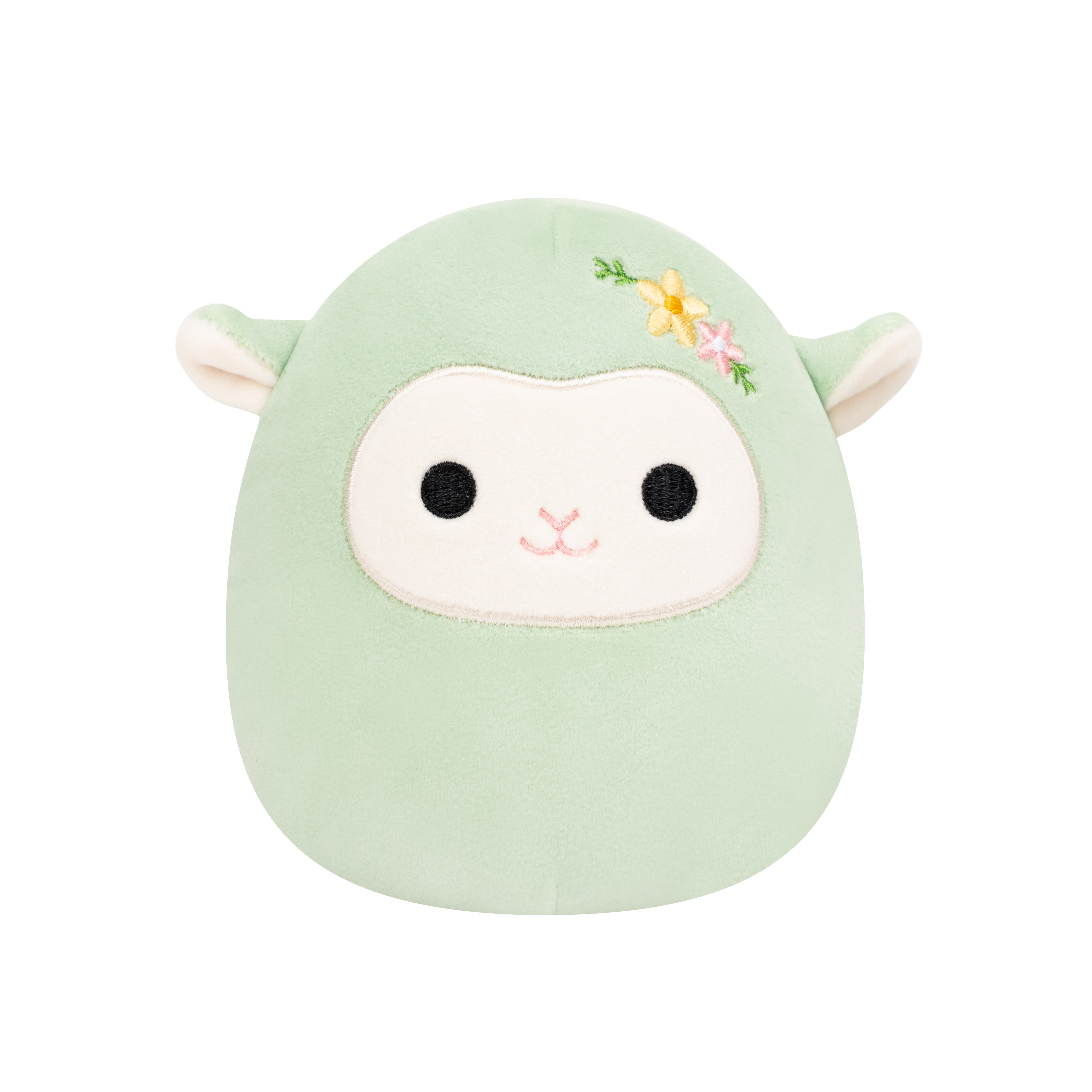 Original Squishmallows 7.5” Simi The Sage Green Lamb With Floral Hairpin