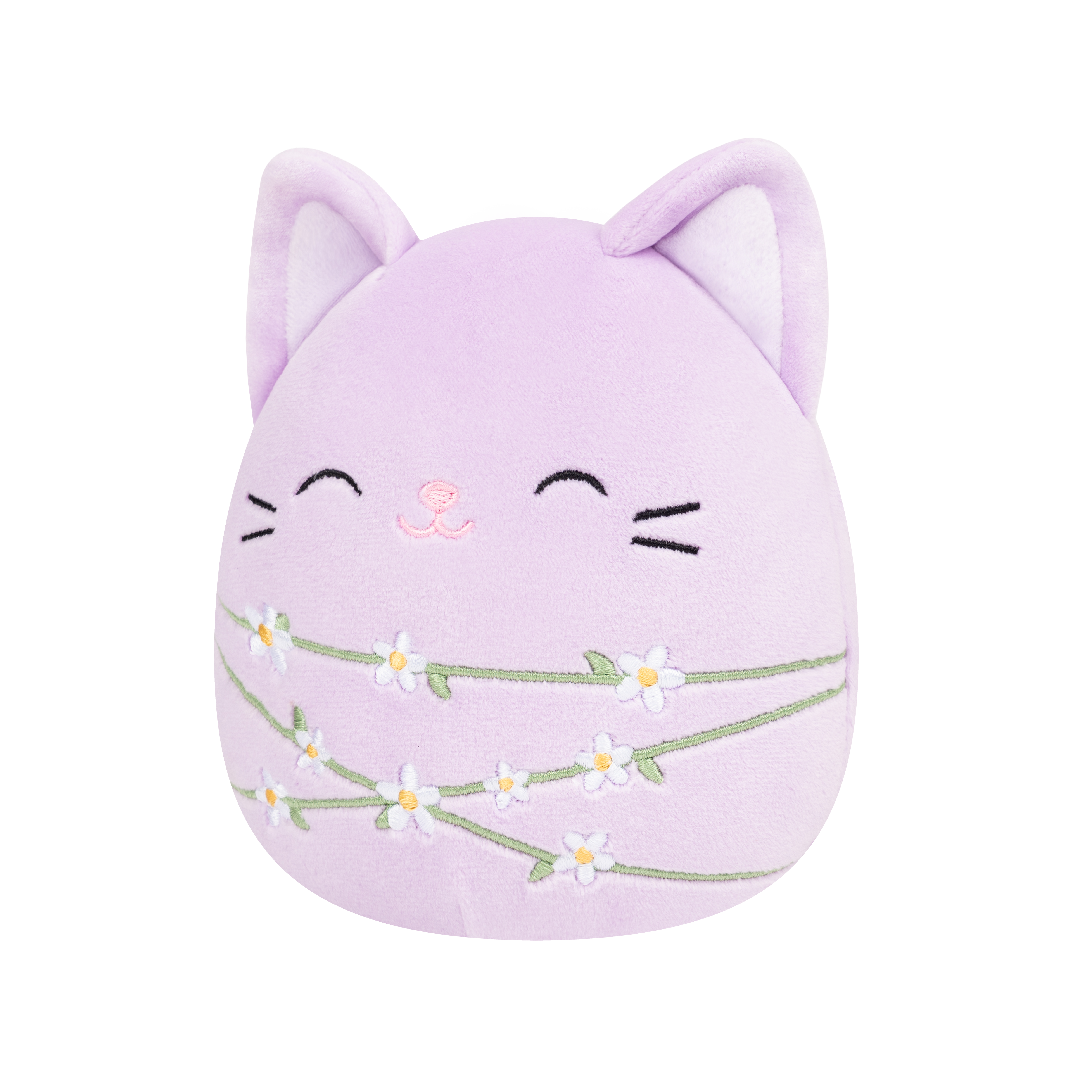 Original Squishmallows 7.5” Mak The Lavender Cat With Daisies Plush
