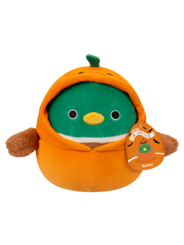 Original Squishmallows 16-Inch Avery Mallard Duck With Pumpkin Costume
