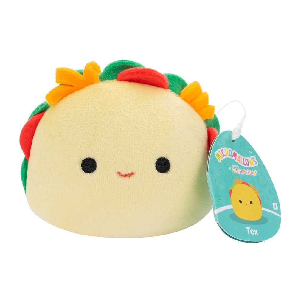 Squishmallows Original Micromallows 4-Pack  Irina Axolotl, Tabitha Cat, Tex Taco, Gordon Shark