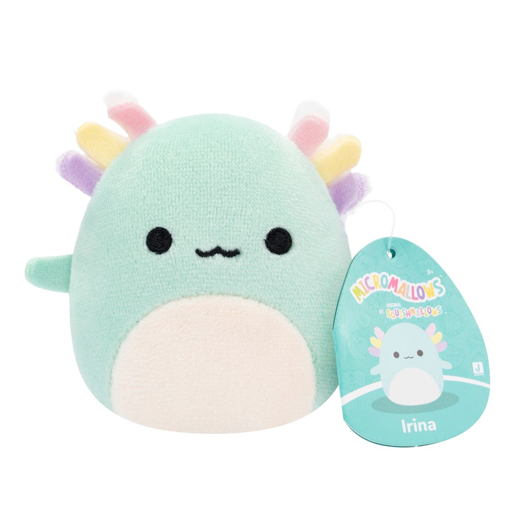 Squishmallows Original Micromallows 4-Pack  Irina Axolotl, Tabitha Cat, Tex Taco, Gordon Shark