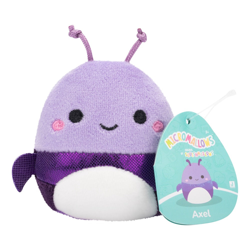 Squishmallows Original Micromallows 6-Pack – Axel Beetle, Lune Loch Ness Monster, Malcolm Mushroom, Orphie Octopus, Pep Pizza, Walker Goat