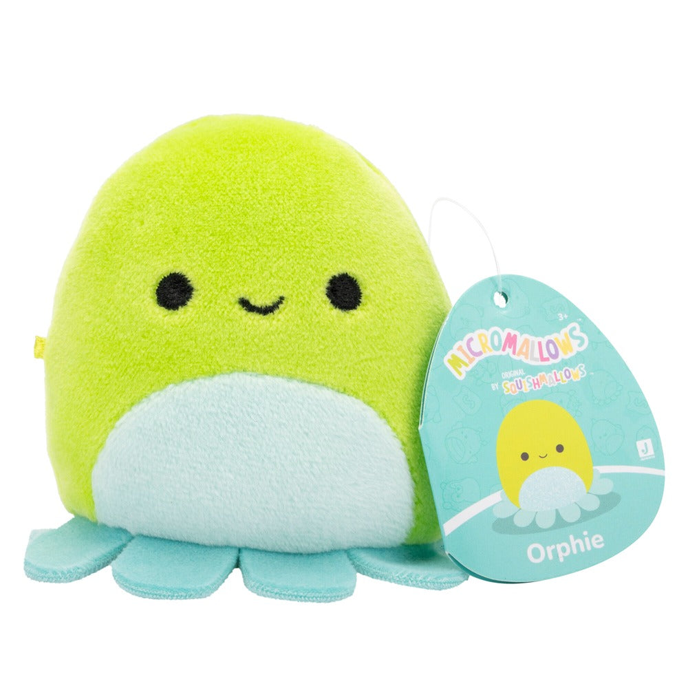 Squishmallows Original Micromallows 6-Pack – Axel Beetle, Lune Loch Ness Monster, Malcolm Mushroom, Orphie Octopus, Pep Pizza, Walker Goat
