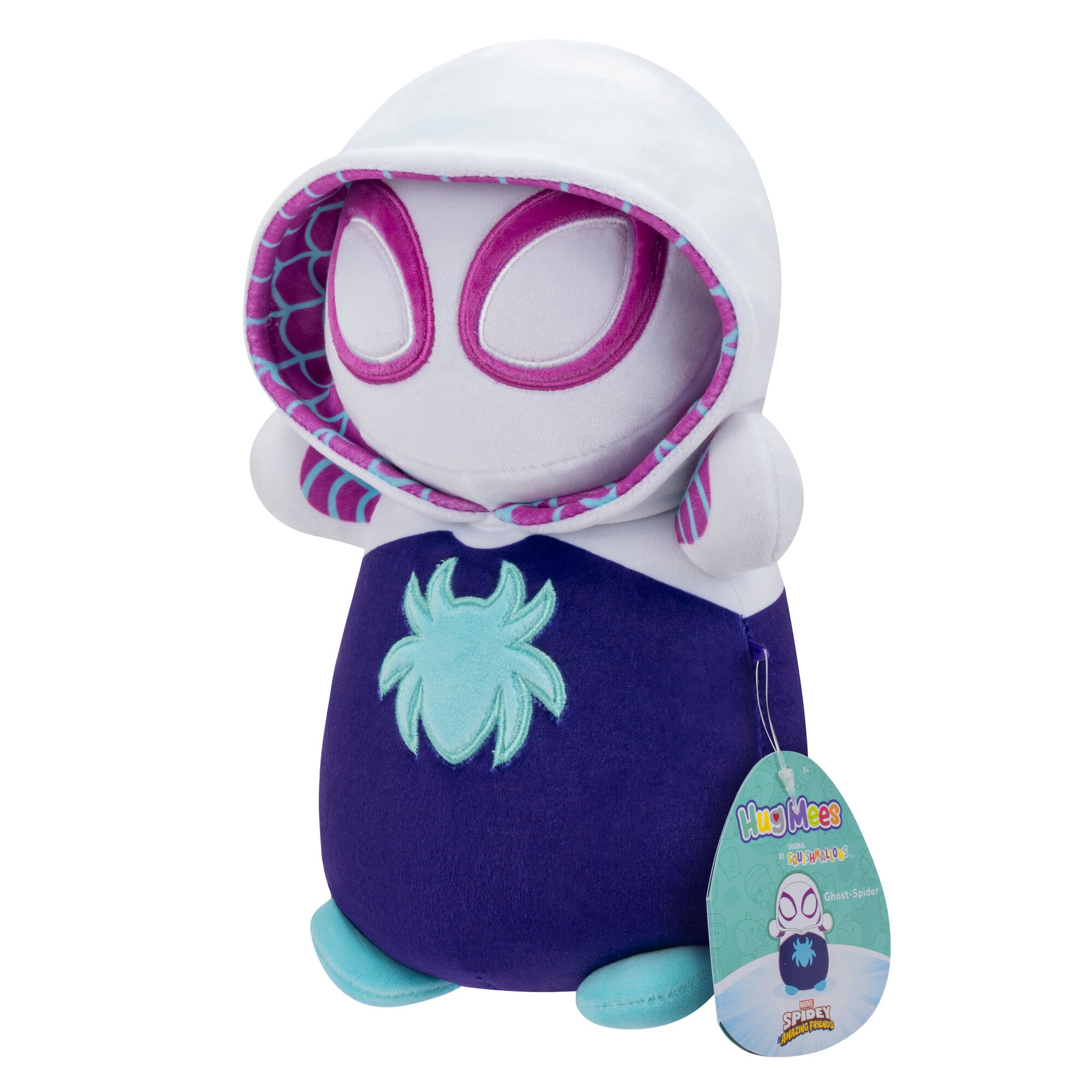 Squishmallows Original Marvel Spidey And His Amazing Friends 10-Inch Ghost Spider Hugmees