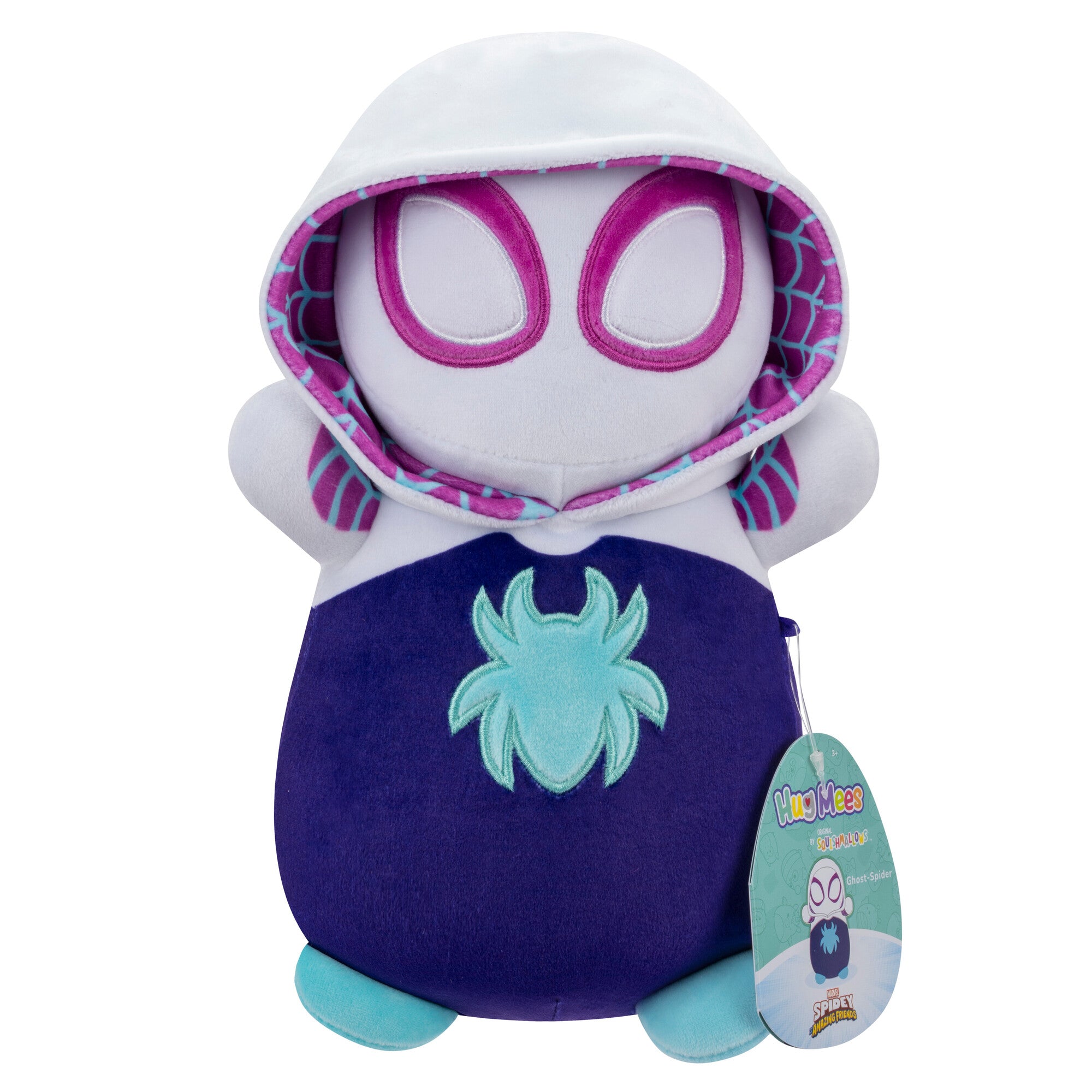 Squishmallows Original Marvel Spidey And His Amazing Friends 10-Inch Ghost Spider Hugmees