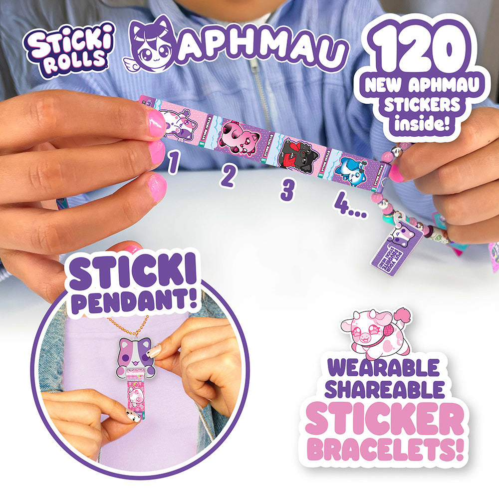 Sticki Rolls Aphmau Sticker Pendant And Bracelet Set