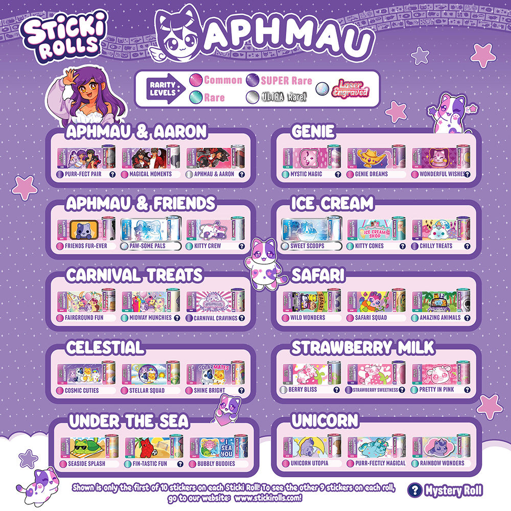 Sticki Rolls Aphmau Sticker Pendant And Bracelet Set