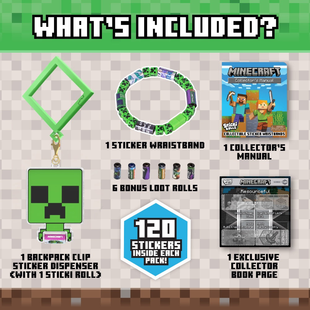 Sticki Rolls Minecraft Backpack Clip