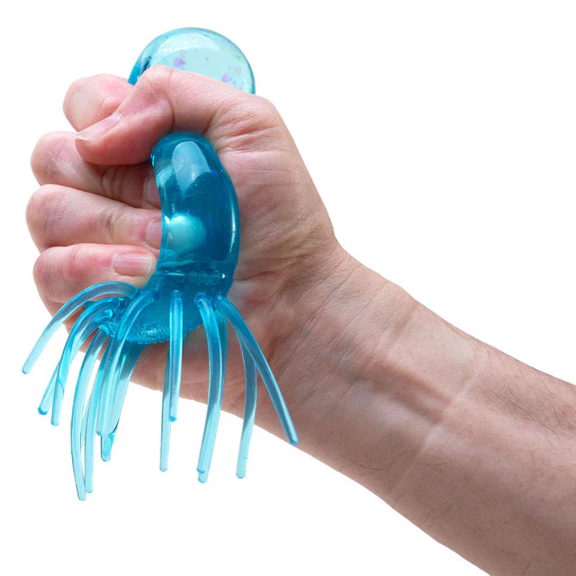 Needoh Jelly Squish - Stretchy Jellyfish Toy With Glitter Filling, Sensory Toys