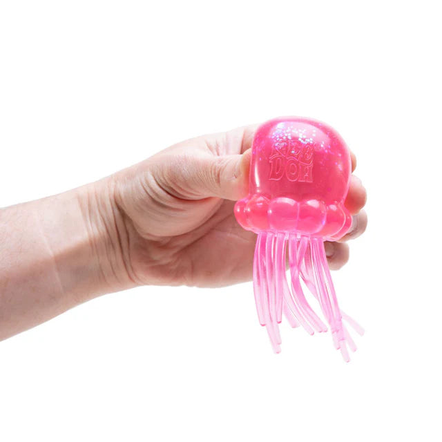 Needoh Jelly Squish - Stretchy Jellyfish Toy With Glitter Filling, Sensory Toys