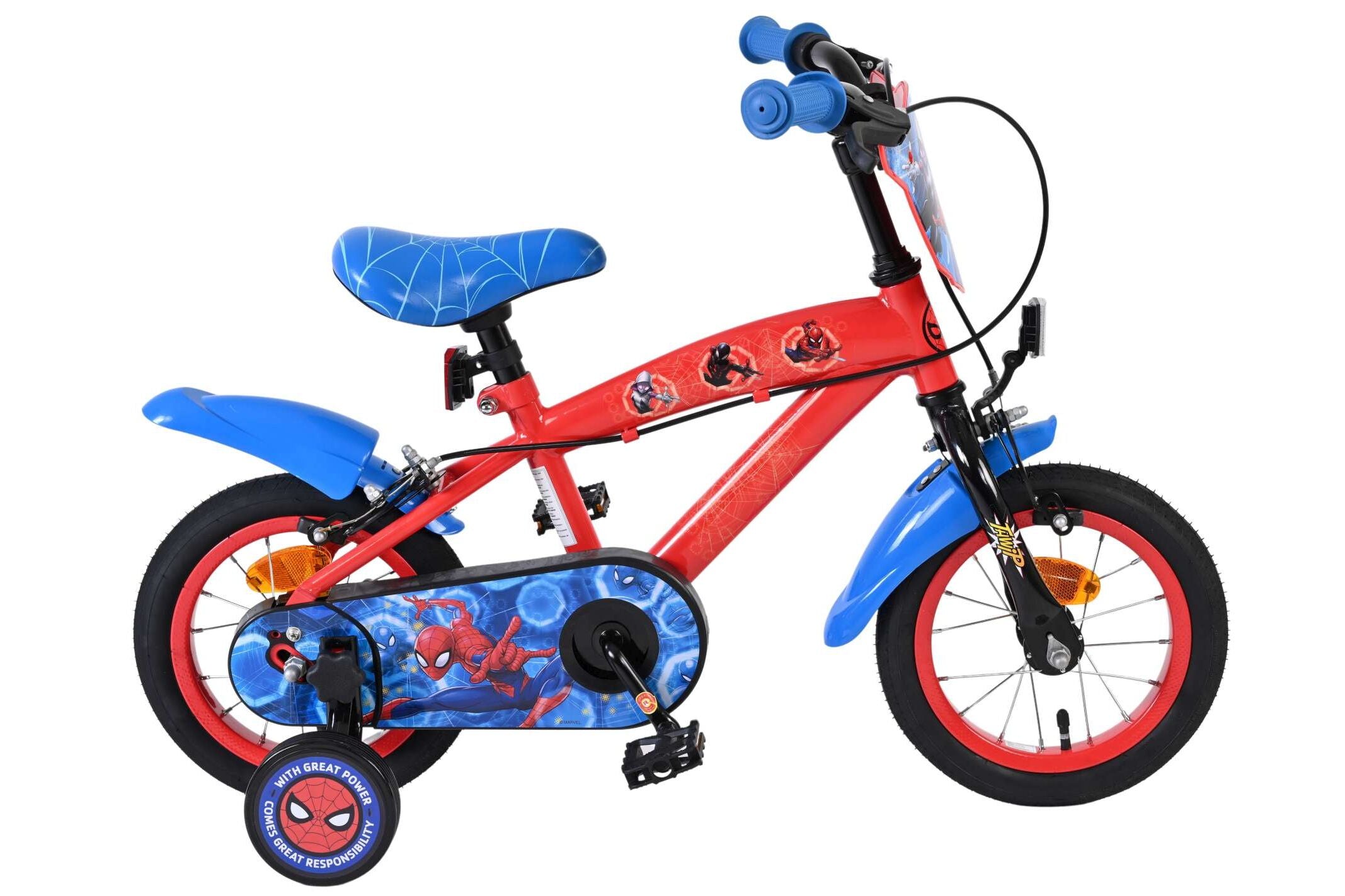Spider-Man Children's Bicycle 12 Inch - Blue/Red - Two Hand Brakes