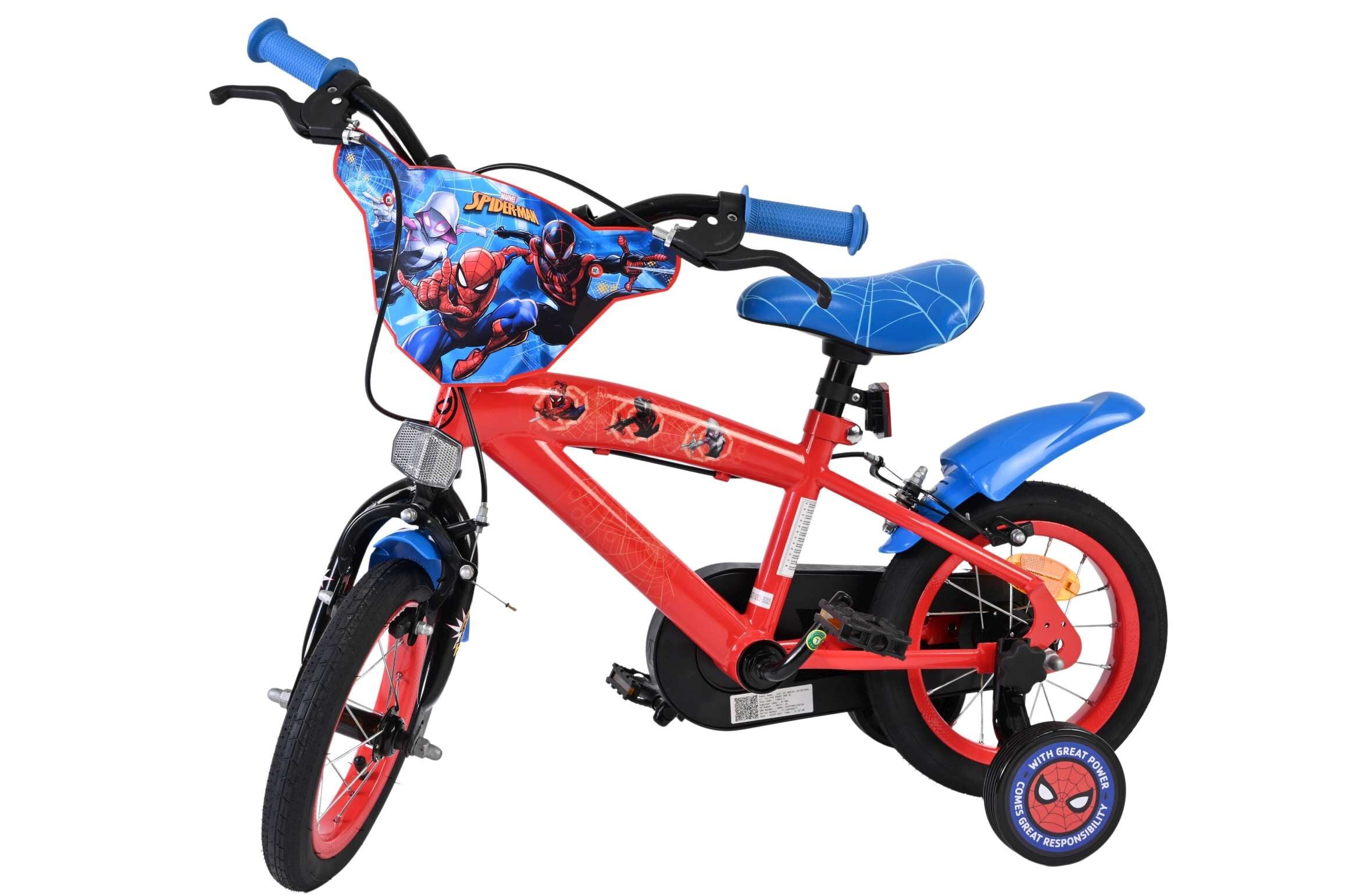 Spider-Man Children's Bicycle 12 Inch - Blue/Red - Two Hand Brakes