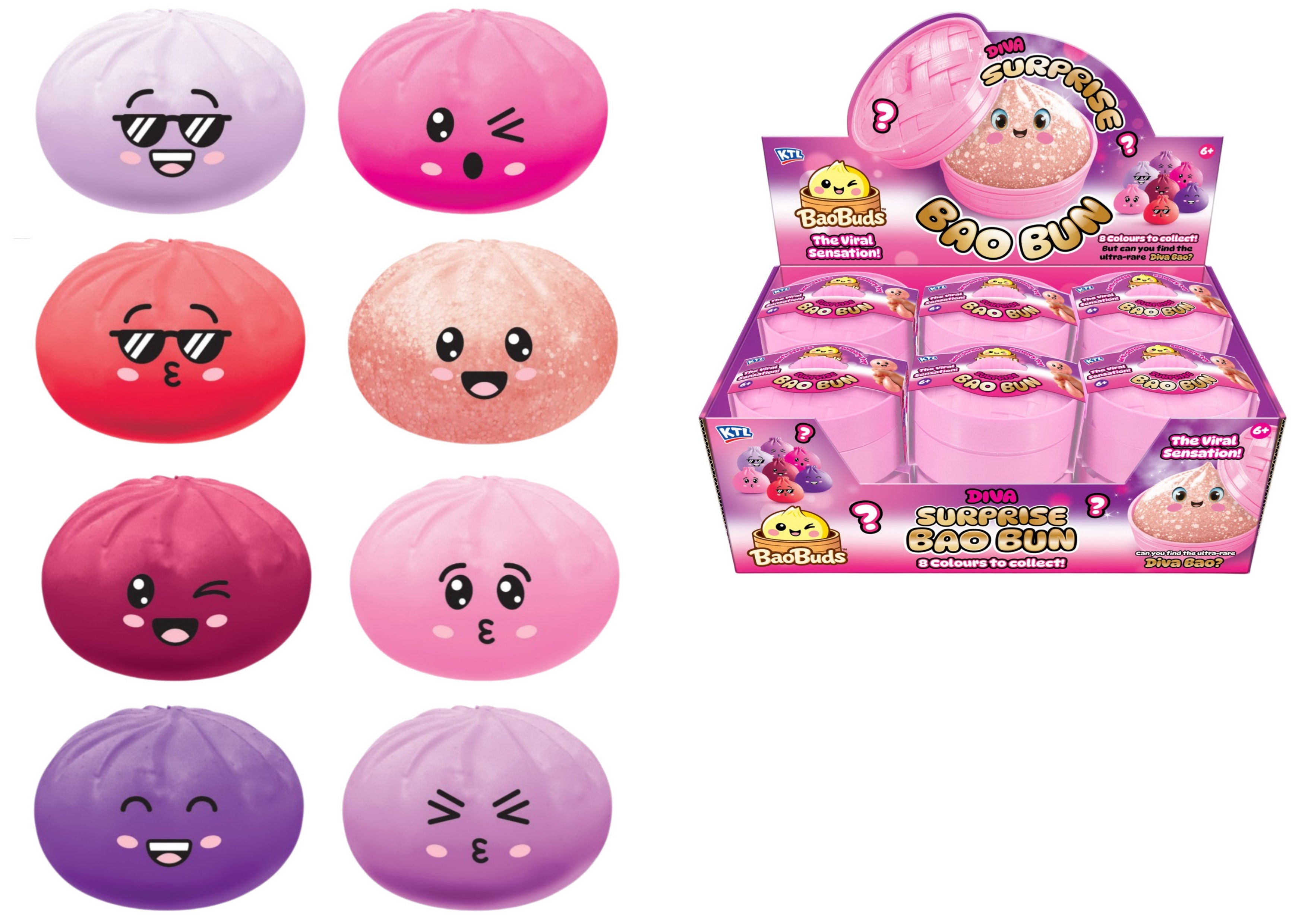 Bao Buds Diva Pink Squishy Dumplings Bao Bun In Dumpling Case Assortment