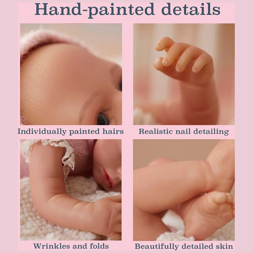 Baby Born Real Hand-Painted, Realistic Reborn Baby Doll Girl - Fair, Open Eyes