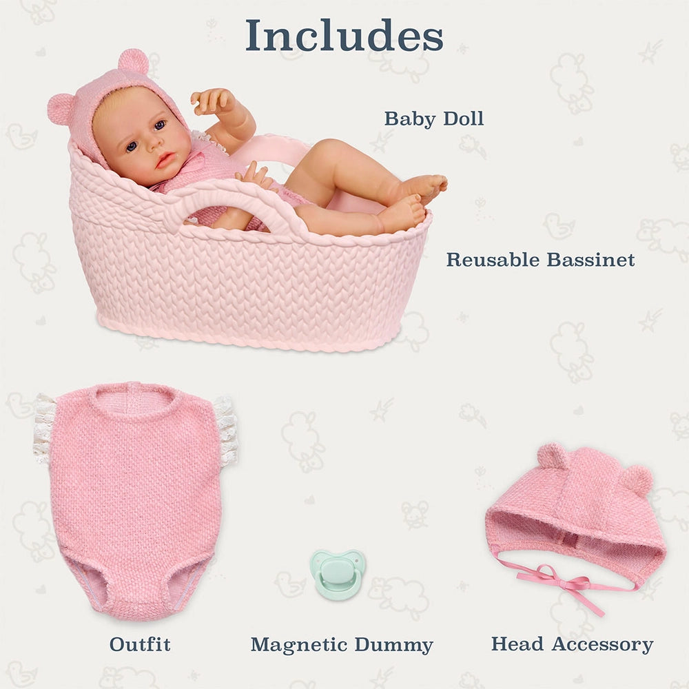 Baby Born Real Hand-Painted, Realistic Reborn Baby Doll Girl - Fair, Open Eyes