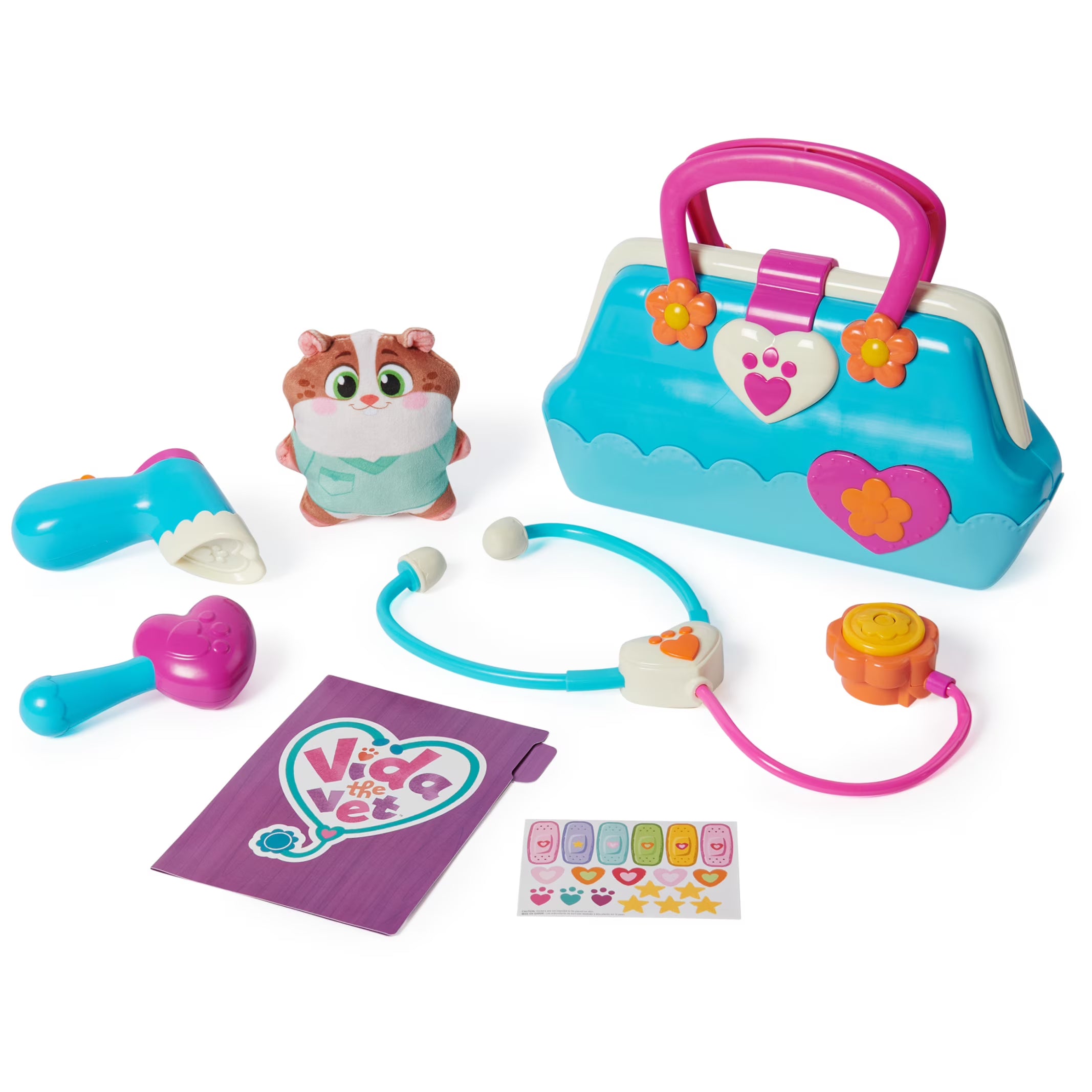 Vida The Vet Vet’s Bag With 5 Veterinary Doctor Kit Accessories, 1 Popcorn Plush Toy & Stickers