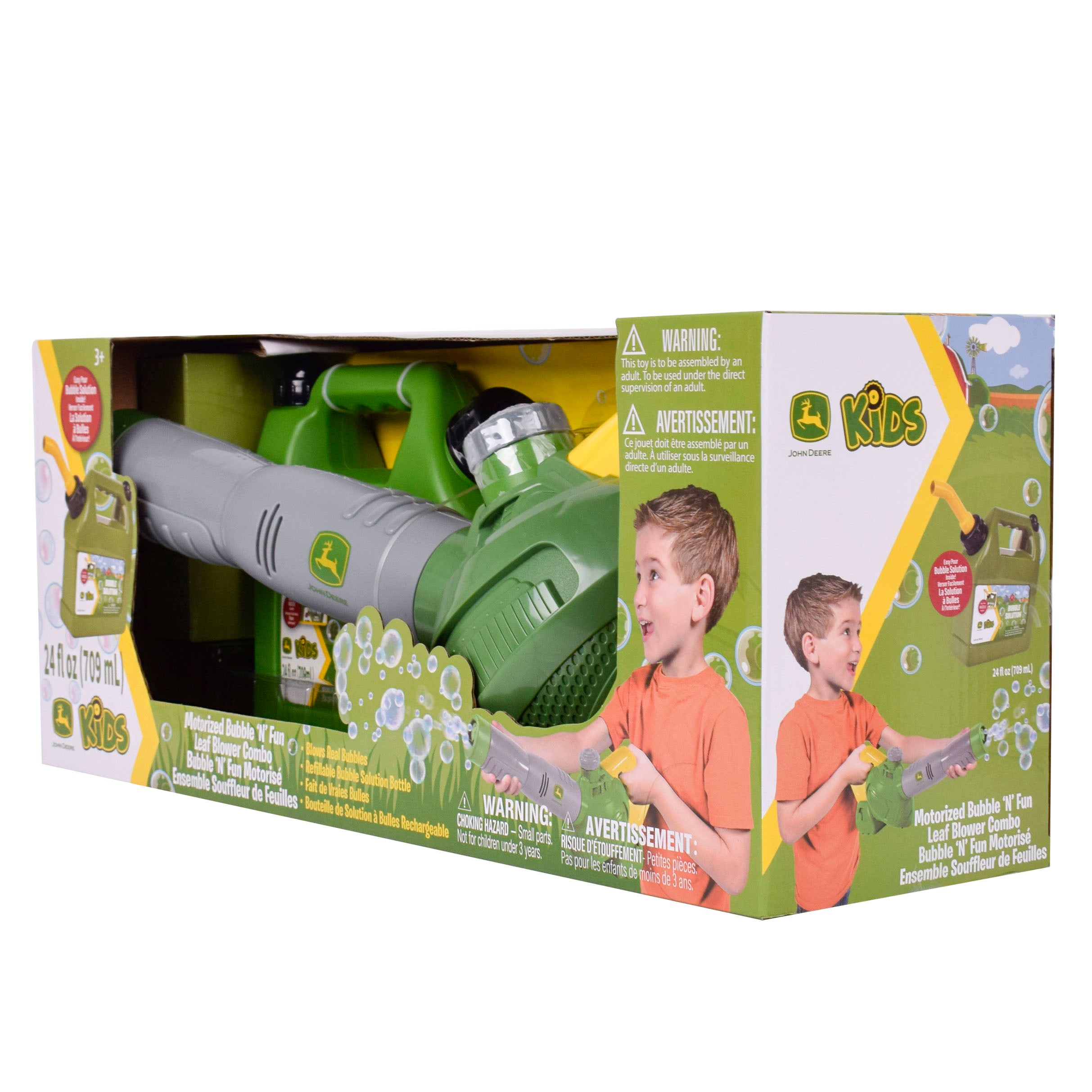 Tomy John Deere Bubble Leaf Blower & Refill Can