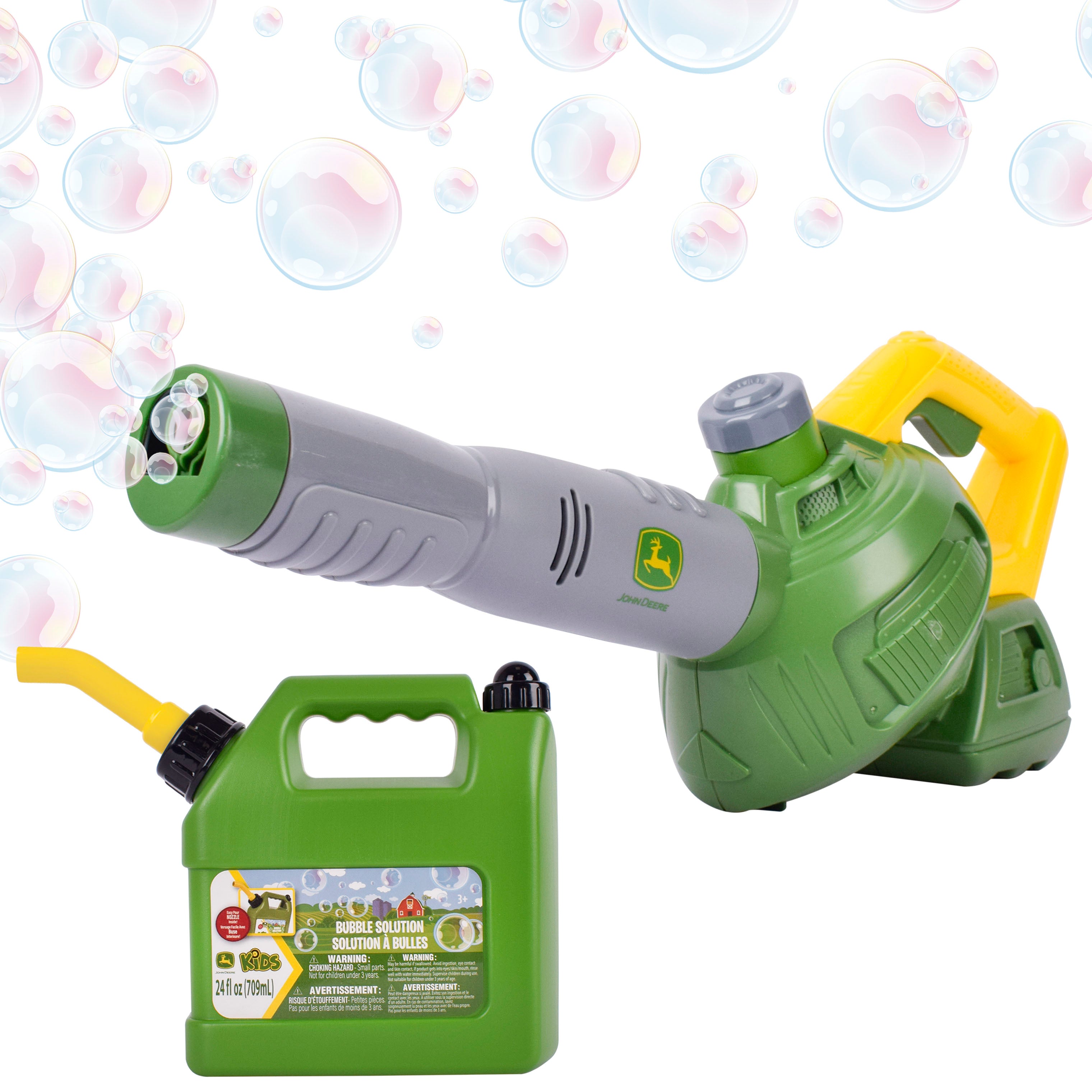 Tomy John Deere Bubble Leaf Blower & Refill Can