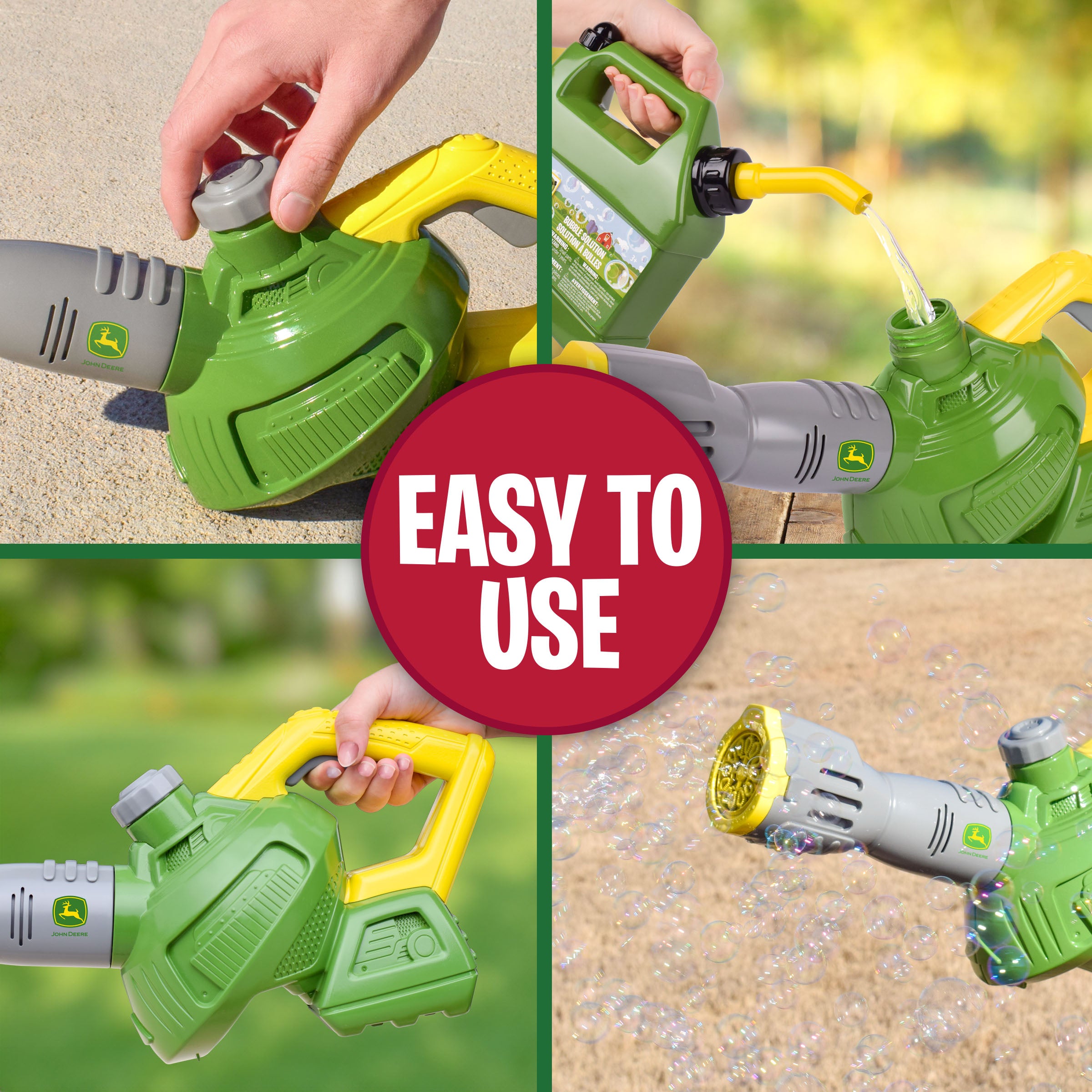 Tomy John Deere Bubble Leaf Blower & Refill Can