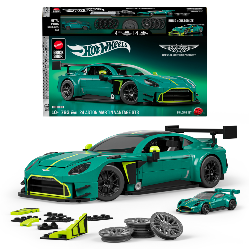 Mattel Brick Shop Hot Wheels Elite Series '24 Aston Martin Vantage Gt3 Building Set