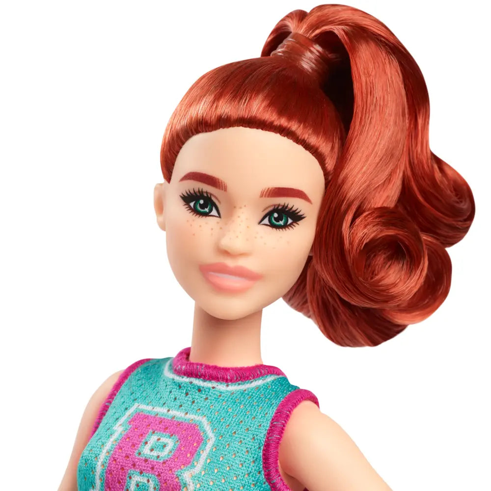 Barbie Fashionistas Doll In Jersey Top And Pleated Purple Skirt, Red Hair