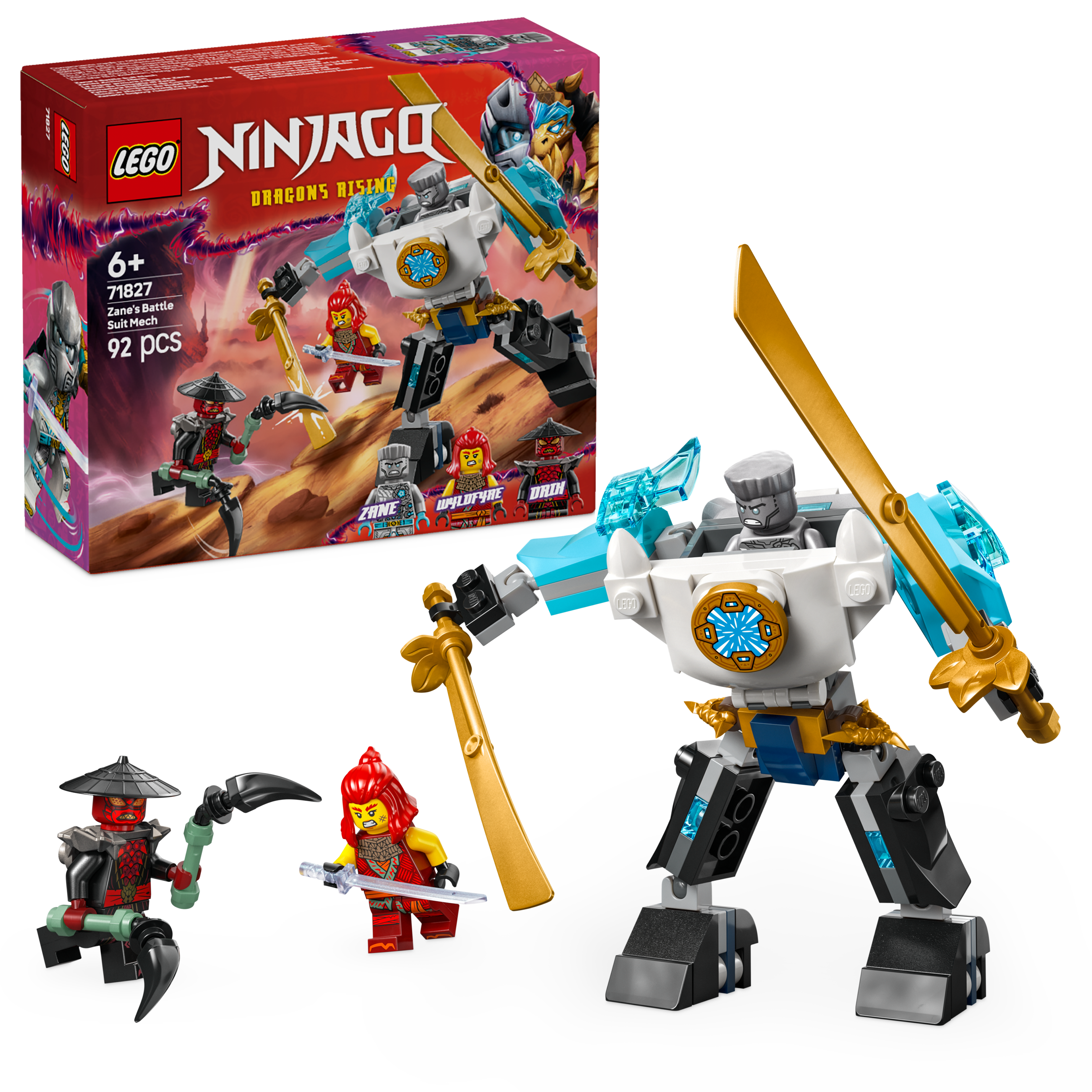 Lego Ninjago Zane’s Battle Suit Mech - Ninja Toy With 3 Minifigures  71827