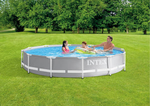 Intex 12Ft X 30Inch Round Metal Frame Prism Swimming Pool