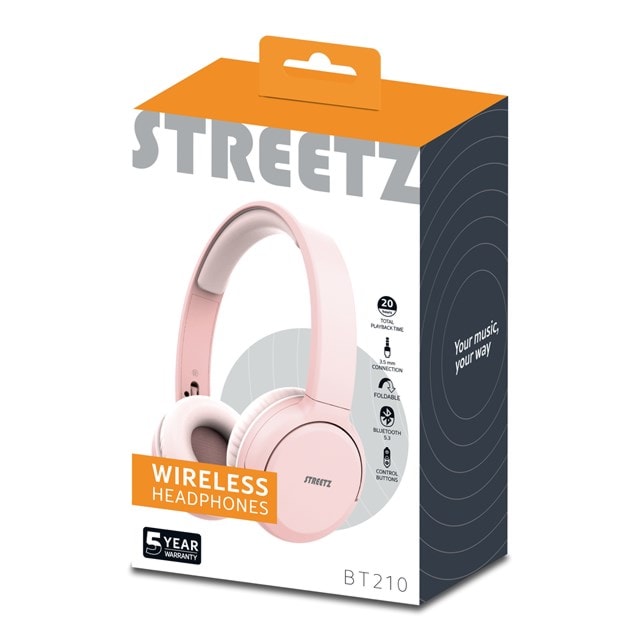 Streetz Hl-Bt402 Bluetooth On Ear Headphones Pink
