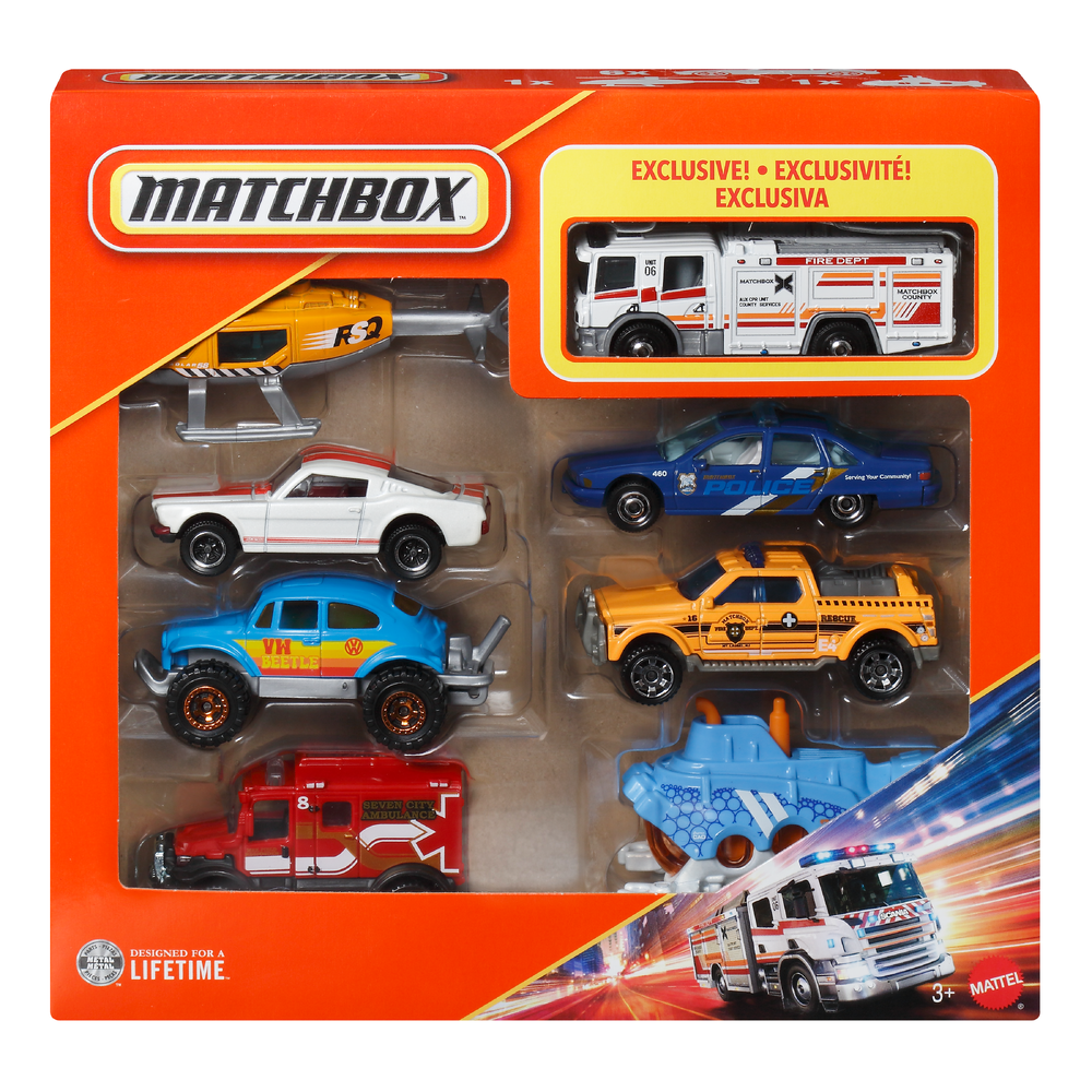 Matchbox 1:64 Scale Die-Cast Toy Cars Or Trucks, Set Of 8 Assortment