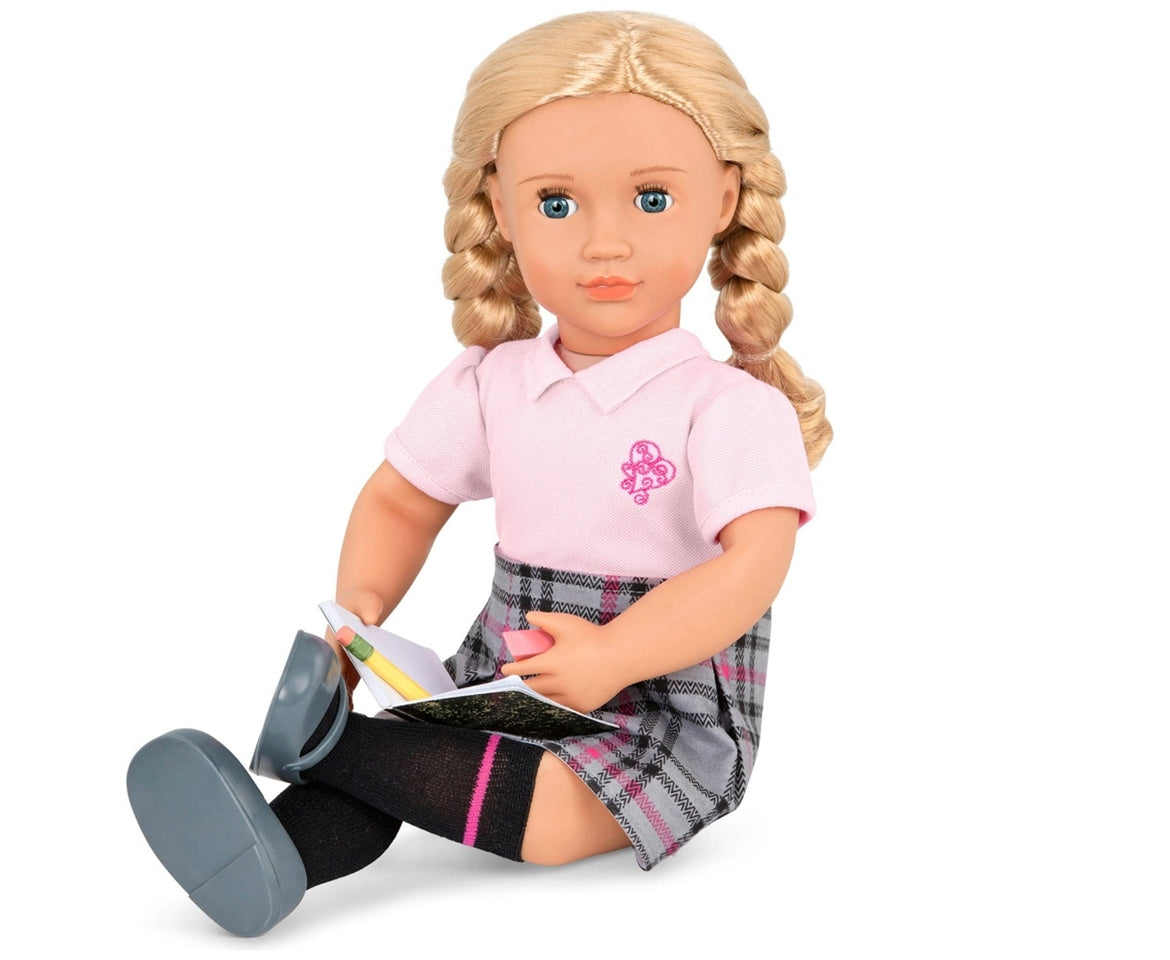 Our Generation Deluxe Poseable School Doll & Book Hally
