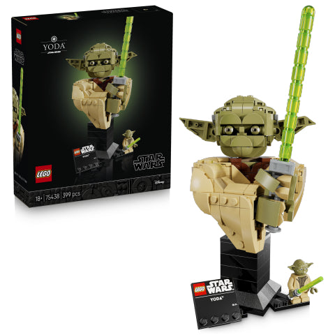 Lego Star Wars Yoda Bust Model Kit For Adults 75438 With Green Lightsaber & Collectible Jedi Master Minifigure
