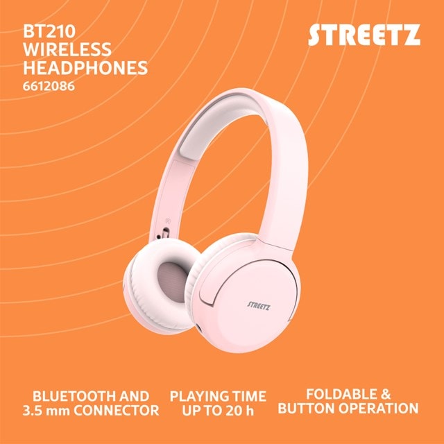 Streetz Hl-Bt402 Bluetooth On Ear Headphones Pink