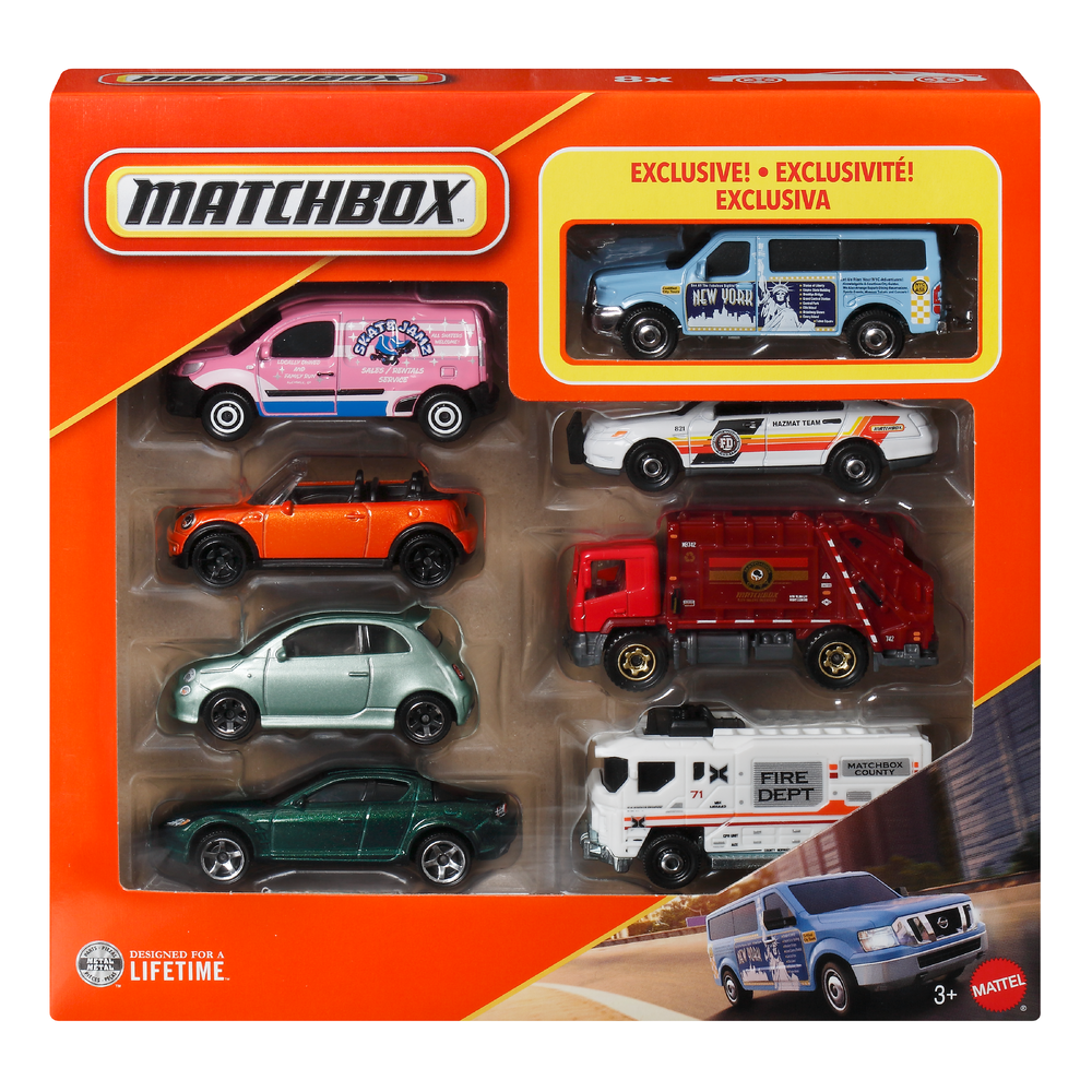 Matchbox 1:64 Scale Die-Cast Toy Cars Or Trucks, Set Of 8 Assortment