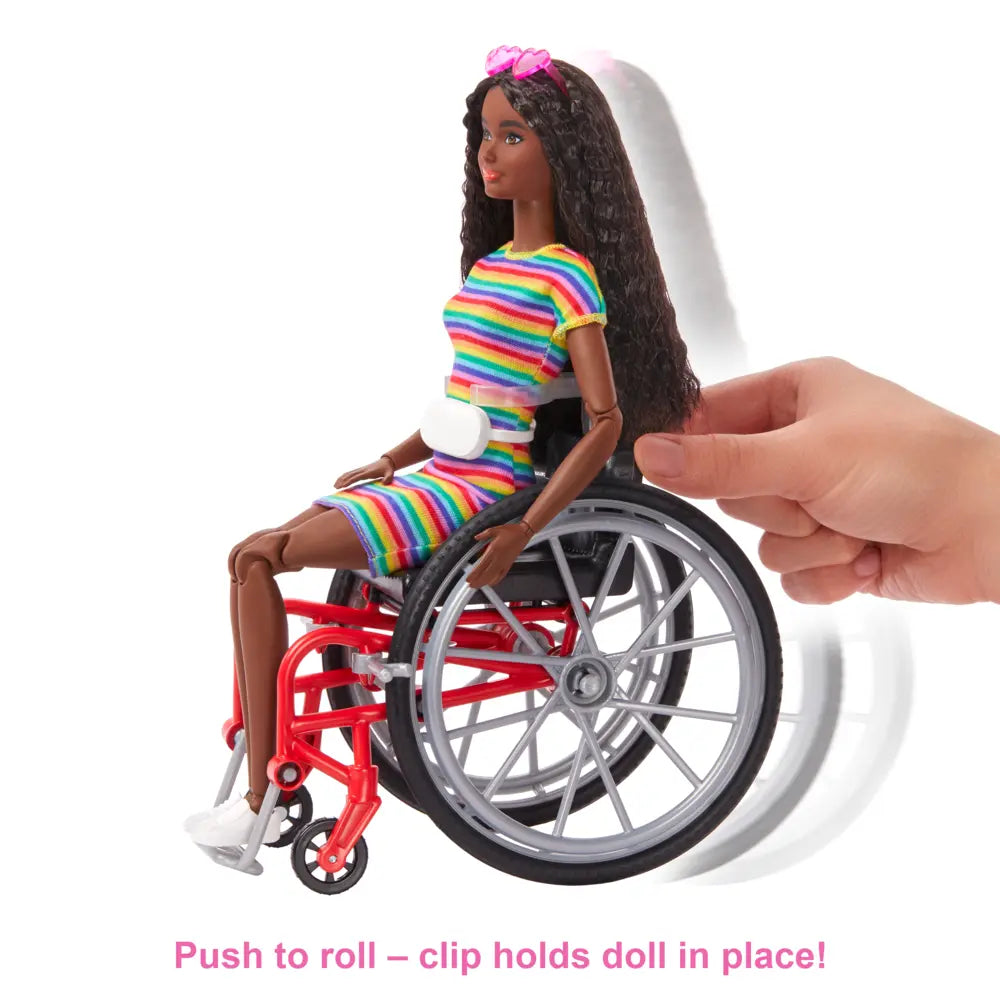 Brunette Barbie Doll With Wheelchair