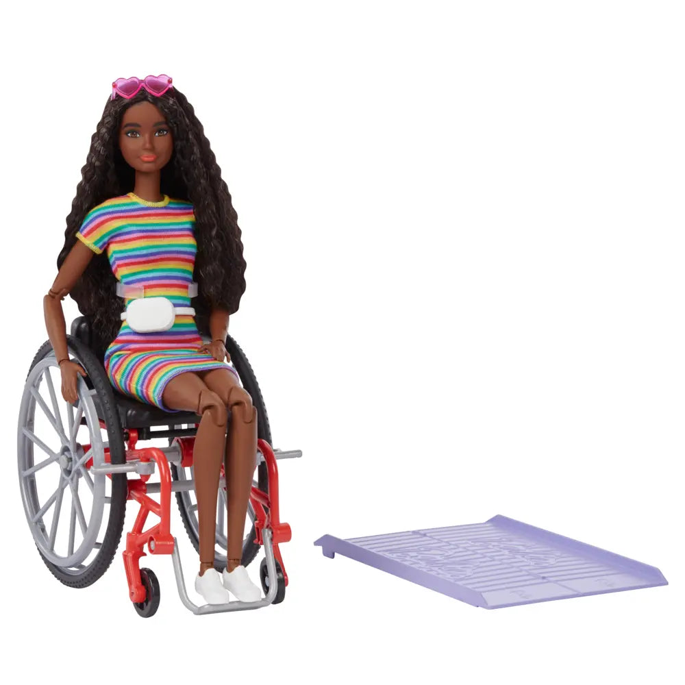 Brunette Barbie Doll With Wheelchair