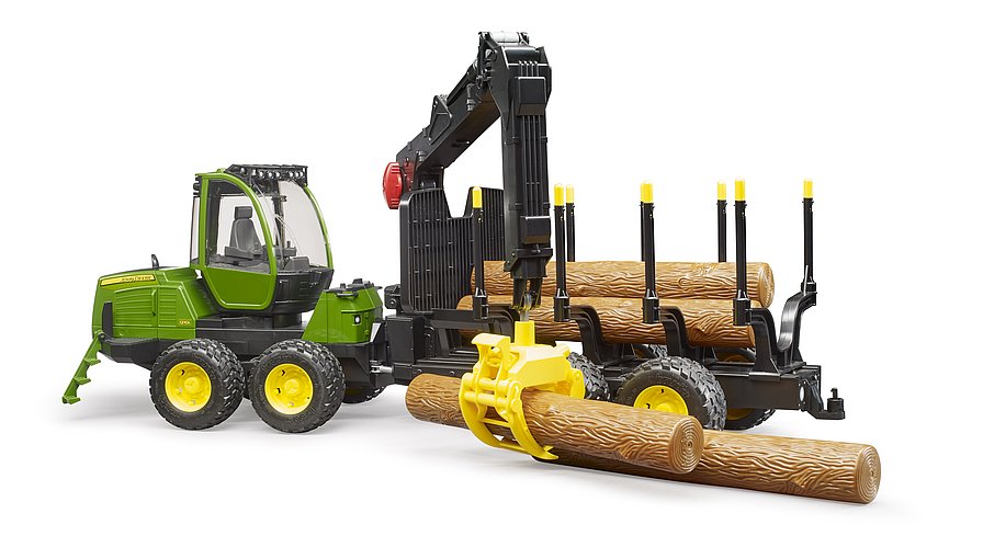 Bruder John Deere 1210E Forwarder With 4 Trunks & Grab