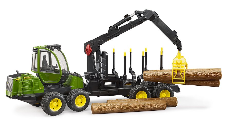 Bruder John Deere 1210E Forwarder With 4 Trunks & Grab