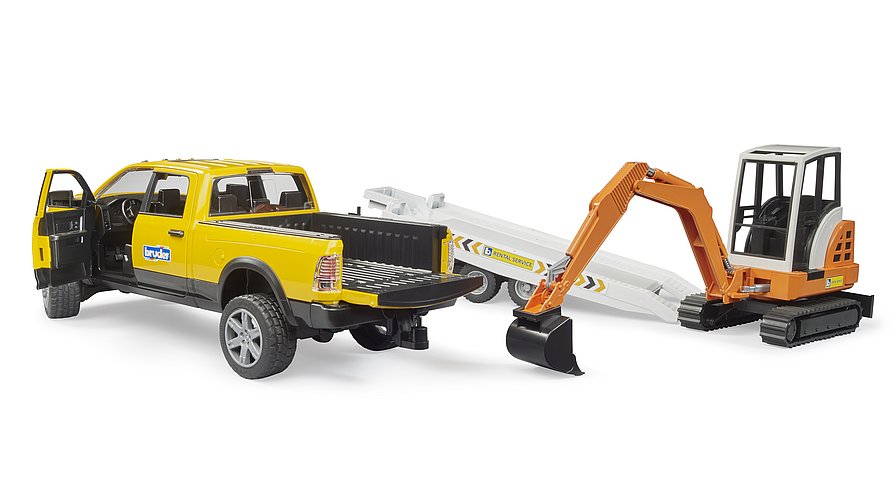 Bruder Ram Rental Service With Mini Excavator